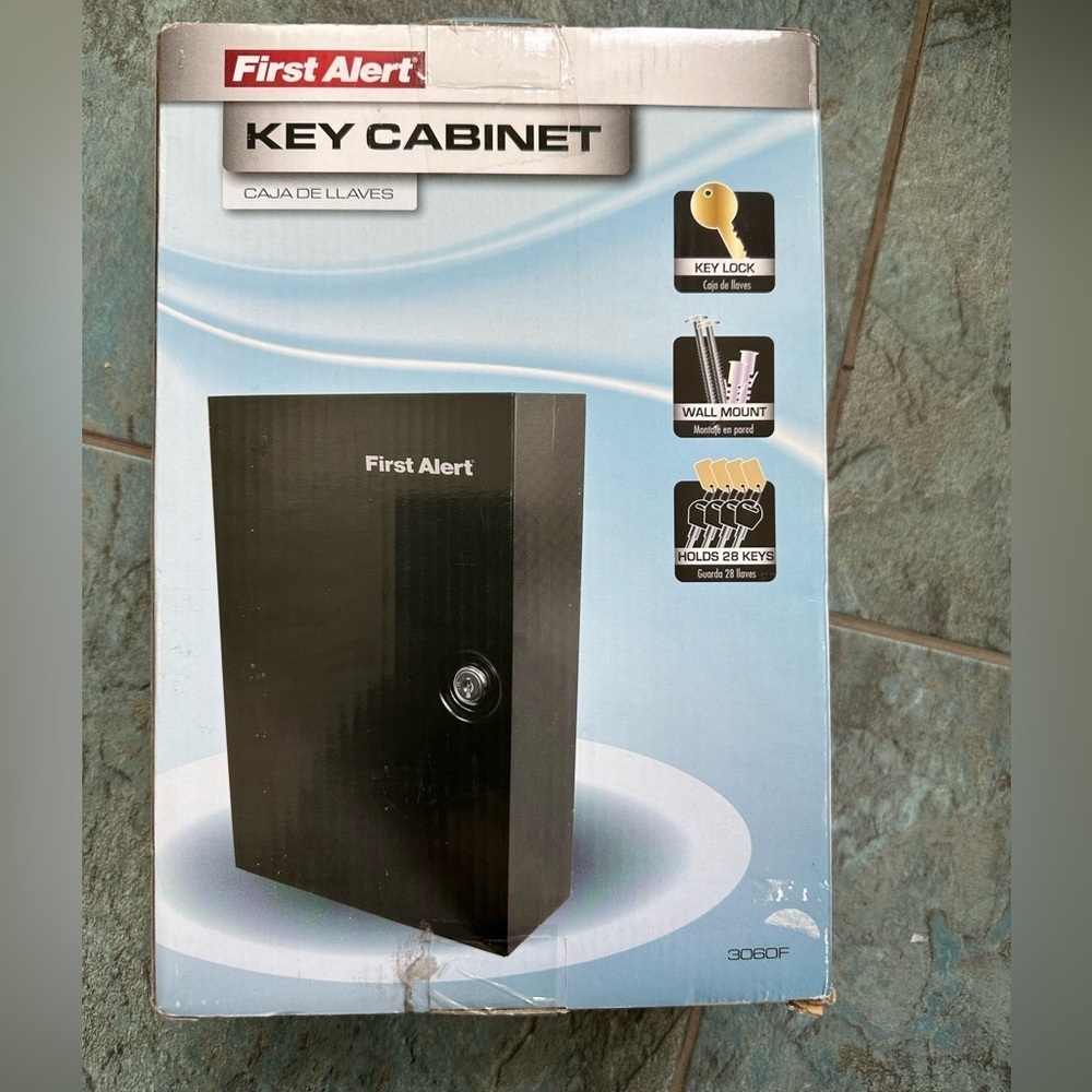NEW First Alert 3060F Steel Wall Mount Key Cabinet, 0.15 Cubic ft, Black